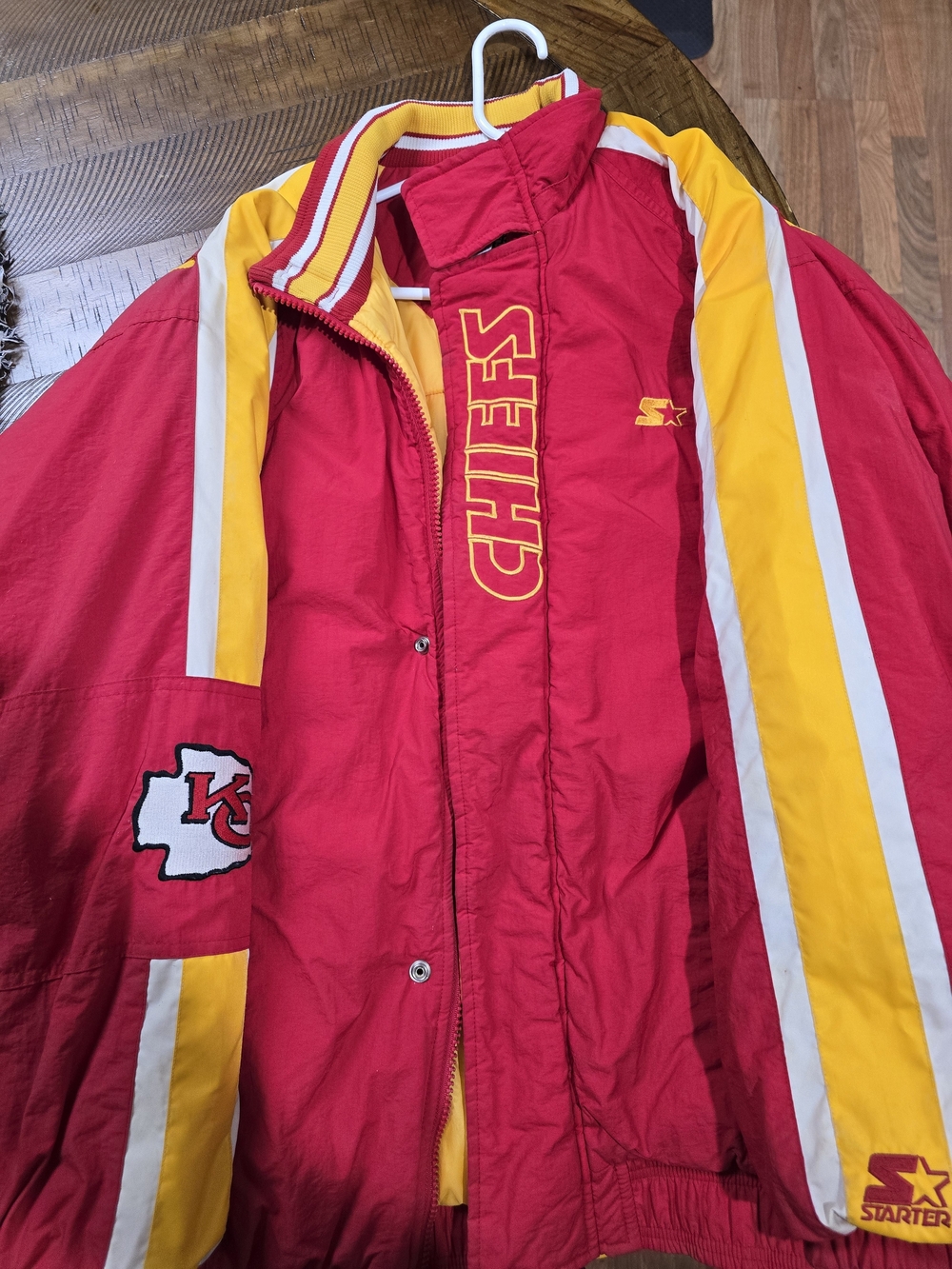 Vintqge NFL Red & Yellow Kansas City Chiefs Puffer Jacket by Starter